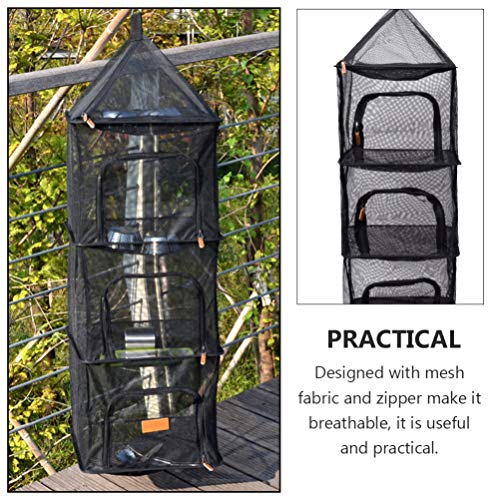 BESPORTBLE Camping Net Seca 1Pc Enforcamento Dobrável Rack de Secagem Ao Ar Livre 4 Camadas Com Zípe