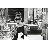 Buyartforless Breakfast at Tiffany's Movie Audrey Hepburn as Holly Golightly in Window 36x24 Art...