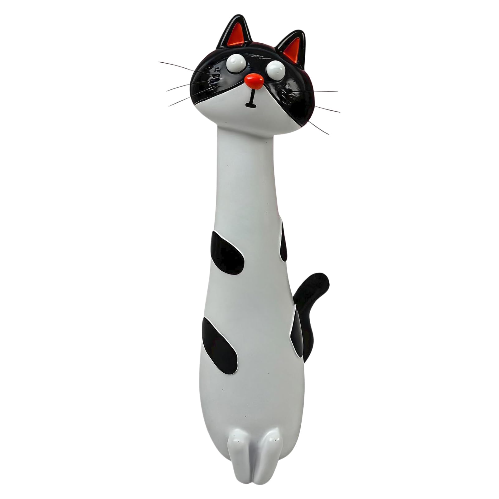 Introti Handcrafted Quirky Cat Vase Multi-Purpose Funny Small Flowers Planter Resin Whimsical Blooms Pot for Desk/Shelf/Boho Home Decor (Dairy cow cat)