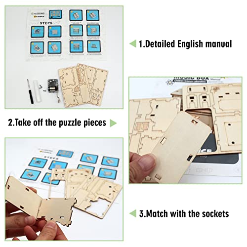 Ropipala 3D Wooden Puzzles Model Kits, Stem Projects Diy Hand Crank Piano Music Box Craft Building Toy, Brain Teaser Puzzles Science Kits For Adults Boys Girls Kids 6-8 8-12 #TOP3