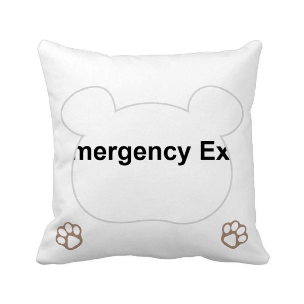 Housse de coussin ours de sortie d'urgence en toile noire résistante