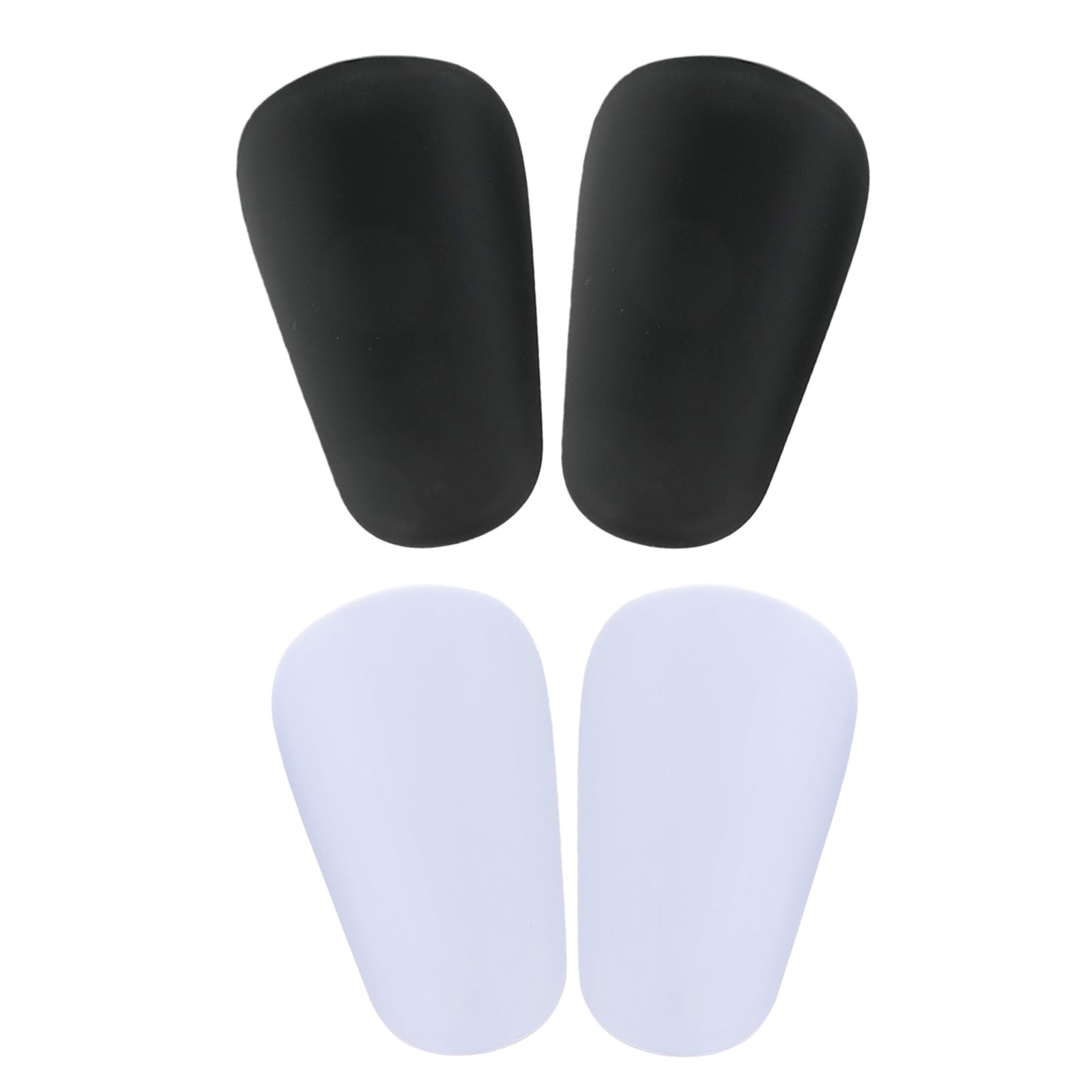 Mini espinilleras para fútbol, 8 x 5 cm, espinilleras infantiles de fútbol, mini almohadillas para niños, niñas, hombres, mujeres (blanco, negro)