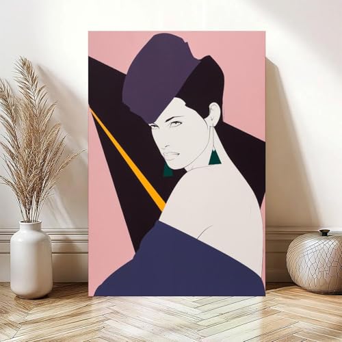 Impression sur toile Carol de Patrick Nagel - Décoration murale 30x45 cm