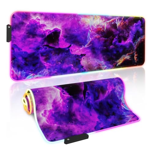 Gerlos RGB Large Gaming Mouse Pad, Extended Soft LED Mouse