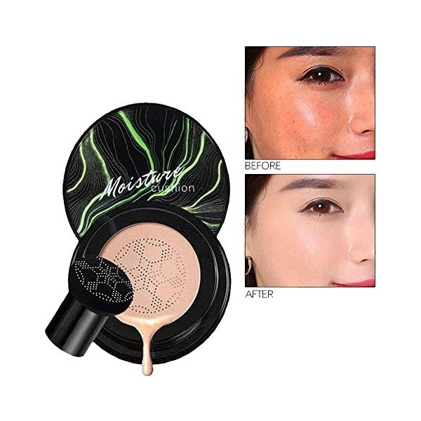 Mushroom Head Air Cushion CC Cream, Natural Moisturizing Highlighting Matte Oil Control Concealer Facial Blemish Concealer Foundation BB Cream for Women Girls (Natural)