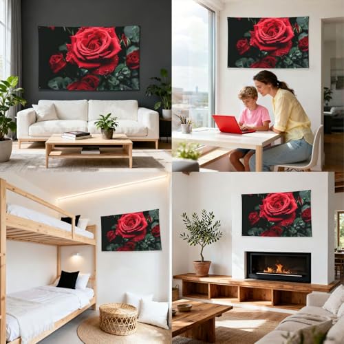 Bannière rose rouge 1,2x1,8m grand drapeau décoratif quatre saisons - 8