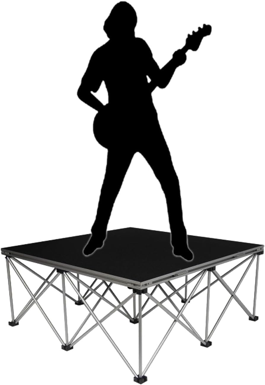 Palcoscenico portatile con gambe regolabili, design modulare per eventi all'aperto, matrimoni e spettacoli, facile installazione e trasporto, ideale per concerti e raduni