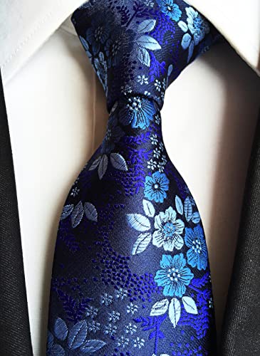 Wehug 4 Pack Blue Ties For Men Men's Classic Silk Tie Mens Tie Classic Jacquard Mans Necktie Lot4-Tie009 #TOP4