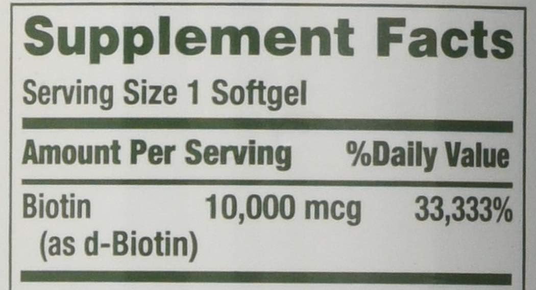 Nature's Bounty Biotin 10,000 mcg, Rapid Release Softgels 120 ea (Pack of 5)