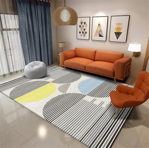 Tapis confortable et durable gris à motif géométrique pour salon chic 160x210cm - 2