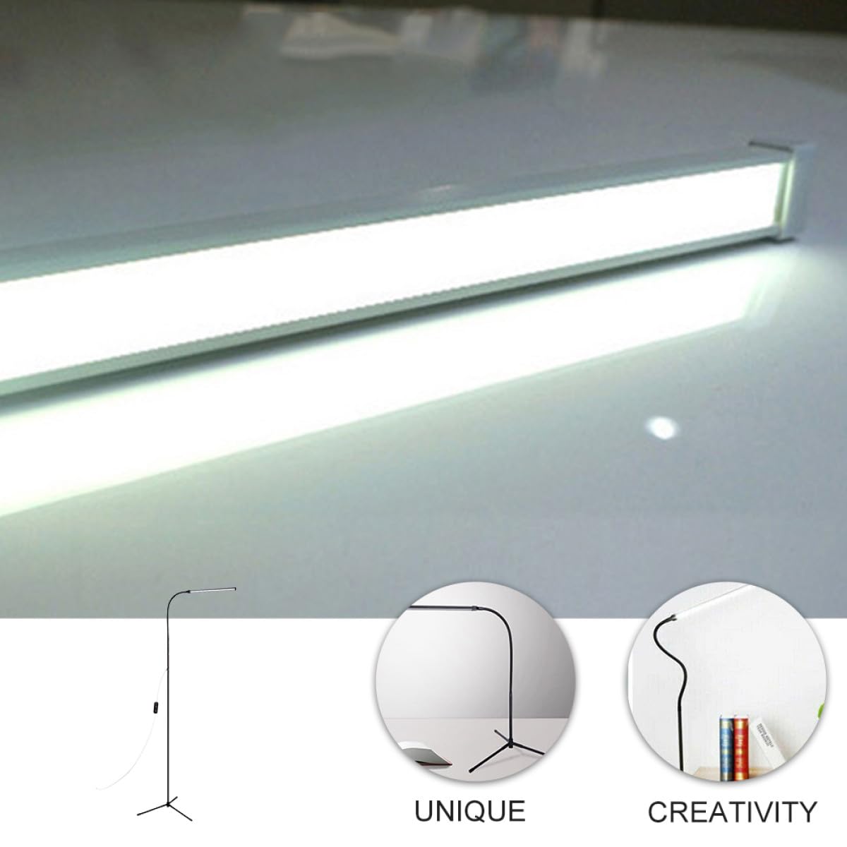 GALPADA Lámpara de Escritorio LED Regulable con Clip, Luz sin Parpadeo, Material Aluminio y Hierro, Alimentación USB para Lectura y Estudio