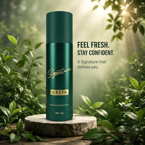 Image of Signature Deodorant Body Spray - Green | Elegant & Distinctive Fragrance | Long Lasting | Skin Friendly Deo | For Everyday Use | For Men, Women (Unisex) | Pack Of 1 (200ml)