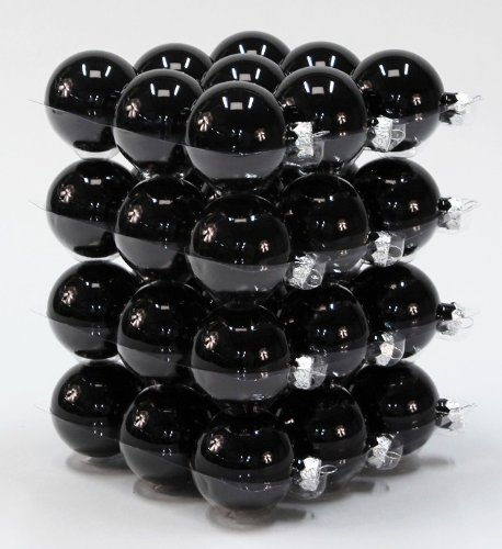 Palle di Natale in vetro, 6 cm, colore nero