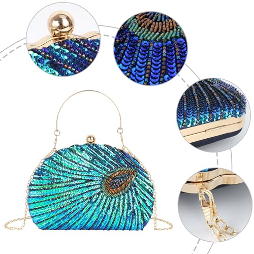 Image of Women Seashell Evening Bag Purse Mermaid Chain Strap Clutch Handbag Shoulder Bag | Seashell