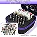 Thowapou 81 Holes Nail Drill Bit Holder, (ONLY CASE) Nail Bits Display Organizer Container, Nail Bits Container Box Case with High Density Foam, Efile Nail Bits Professional Manicure Tools, (Purple)