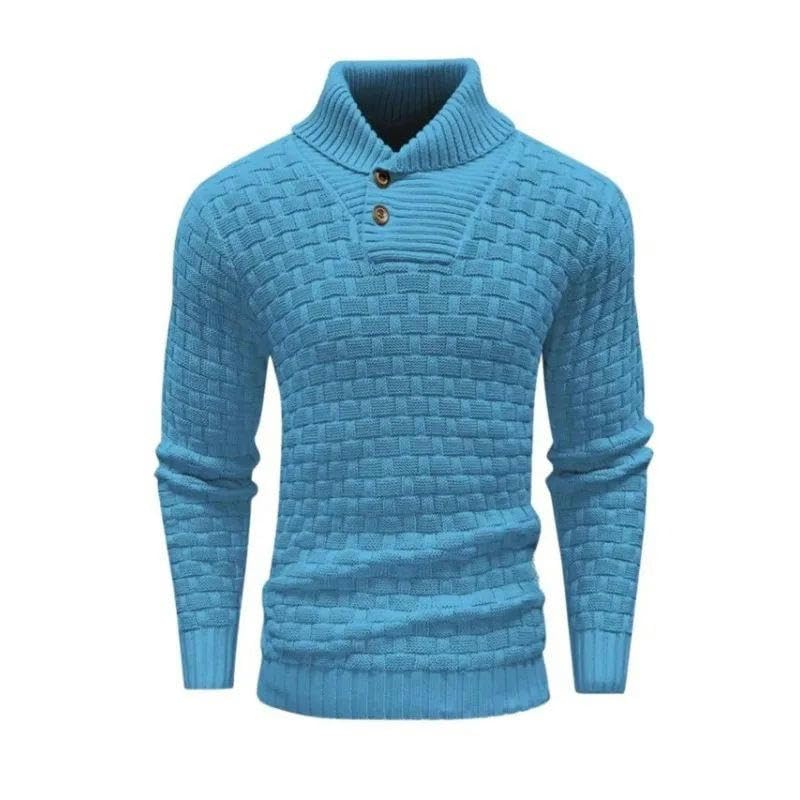 Men's Pullover Plaid Long Sleeve Knitted Warm Knitted Autumn and Winter Sweater2