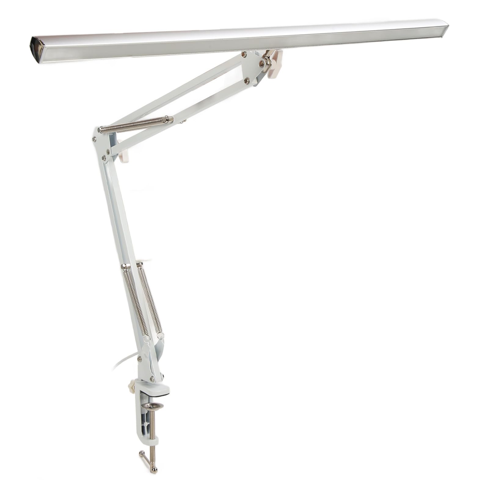 Lampada di bellezza a LED con clip a morsetto su illuminazione scrivania Lampada salone con braccio oscillante a luminosità regolabile per la lettura delle sopracciglia per il (Morsetto d'argento)