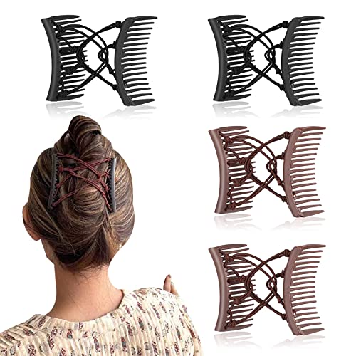 4 piezas clips de pelo elásticos ajustables para cabello grueso miniatura 1