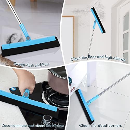 Sunallwell 3 Parts Floor Squeegee Scrubber Heavy Duty Professional Foam Water Wiper Scraper with Adjustable Knuckle Joint Window Squeegee Cleaner for Cleaning Wet Room Kitchen Bathroom Shower Garage