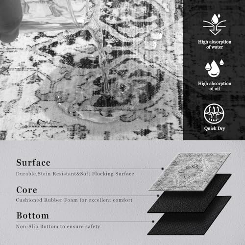 Moiavan 20”X32”+20”X48”+20”X59” Boho Kitchen Rug Sets 3 Piece With Rubber Backing Farmhouse Kitchen Mats For Floor Non Slip Easy To Clean Thin Kitchen Area Rug Floor Mat thumb #4