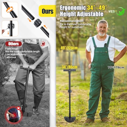 image for EUIJOIP Heavy Duty Edger Lawn Tool, 34-49 in Adjustable Carbon Steel W