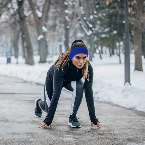 Image of Ear Warmers Headband, KOMAKE 2 Pack Earmuff Headband Fleece Earmuffs Running Headband Winter Ear Covers Moisture Wicking Sweatband Ski Sport Headband For Men & Women (Black+Gray)