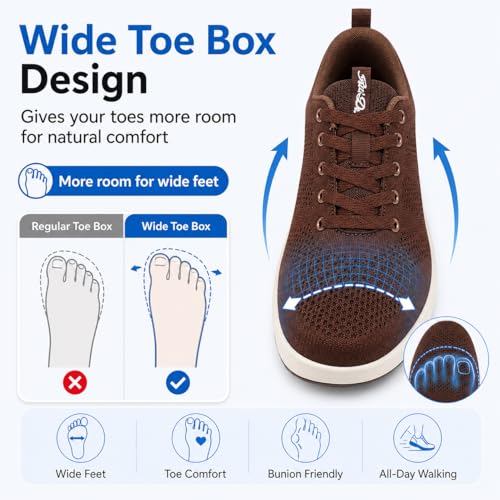 Image of Womens Platform Wide Walking Shoes Breathable Sneakers with Air Cushion Sole for Women, Lace-Up Width Shoe for Travel
