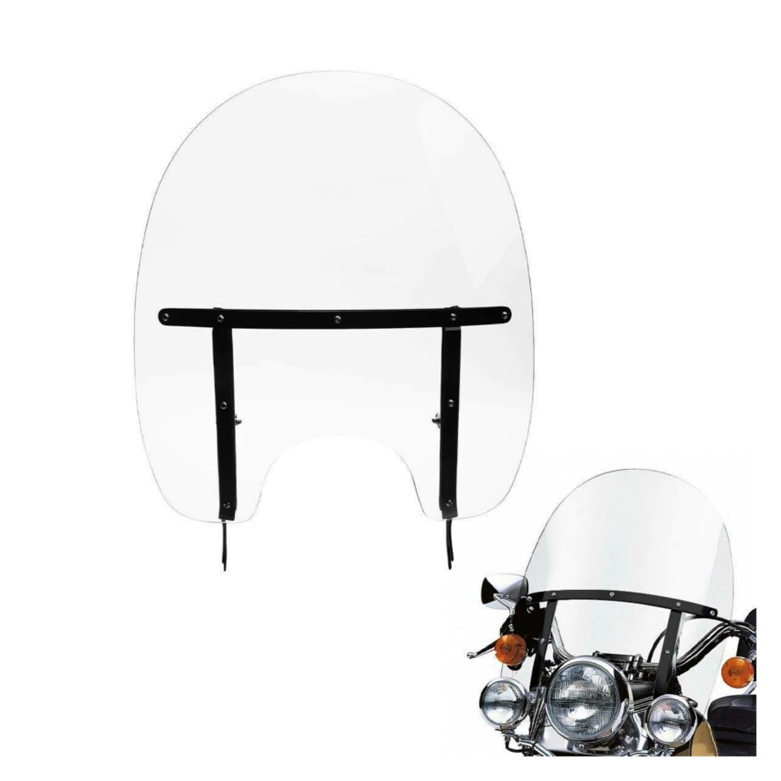 Support De Fixation Pare-brise Moto Universel - Kit Métal Noir, 2 Pièces
