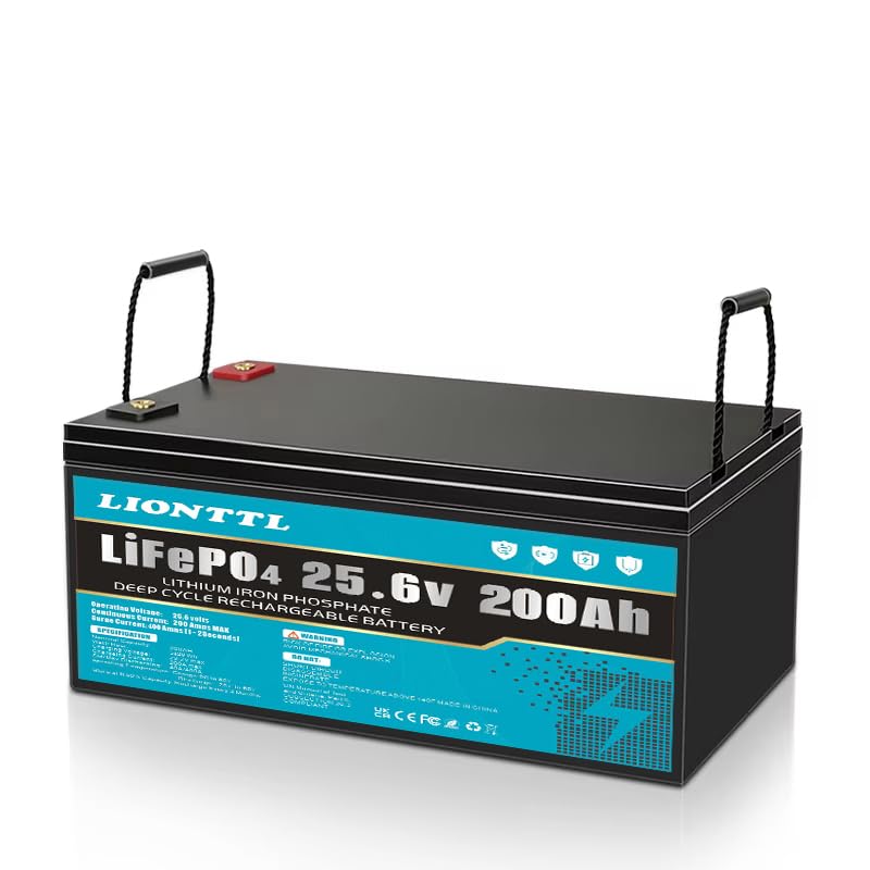 24V 200Ah LiFePO4 Battery, 5000+ Deep Cycle,Rechargeable Lithium Ion Phosphate Leisure Battery with BMS,for Trolling Motor, Kids Scooters, Power Wheels, Fish finder,Outdoor Camping