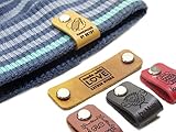 Personalized leather labels with Rivet for handmade items, Knitting beanie tags - Customizable Quantity
