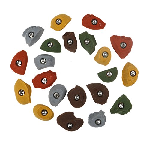 Atomik Climbing Holds 21 Classic Pack Bolt Ons, Perfect for Home or Gym Rock Climbing Walls, Earth Tones