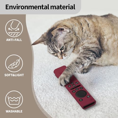Image of Oboe Silicone Tv Remote Cover Compatible with Samsung Smart Tv Remote BN59-01311 Samsung QLED TV Remote Open Key Protective Case with Loop (I-Wine Red) [Remote NOT Included]