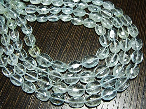 Aquamarine Smooth Oval briolettes LKBEADS véritables pierres polies anti-irritation 6-9mm