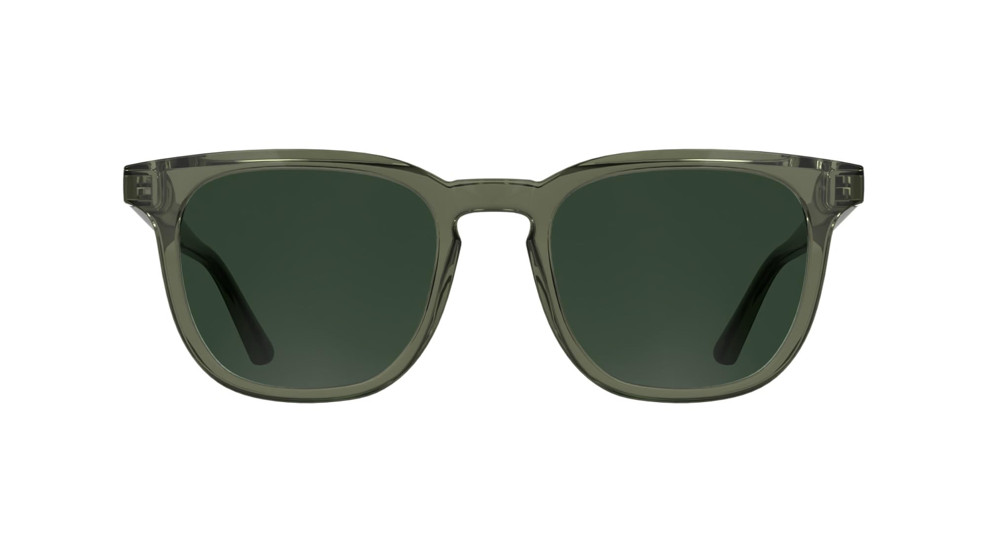 Calvin Klein Men's Sunglasses CK25536S - Transparent Khaki with Solid Green Lens