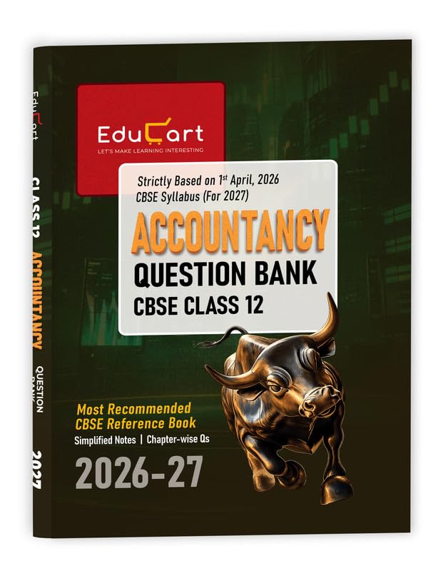 Image of Educart CBSE Class 12 Accountancy Question Bank 2026-27 | 2027 Syllabus | Chapter-wise PYQs, MCQs, Case-Based Qs & Notes | NCERT-Based