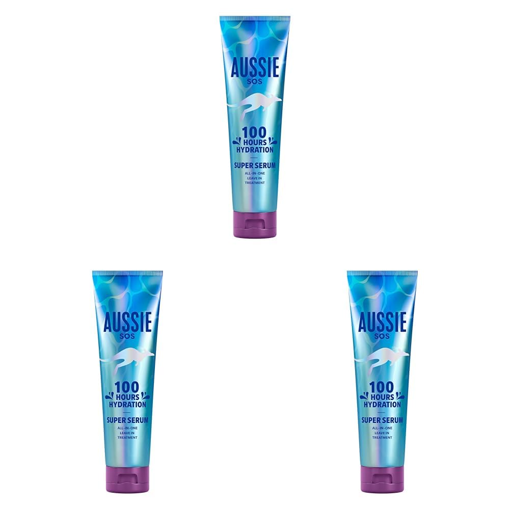 Aussie SOS Super Serum Kuru Saçlar İçin Durulanmayan Serum 160ml 100 Saat Nemli Saçlar (3 paketi)