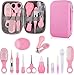 Baby-Sicherheits- und Pflegeset mit Haarbürste, Kamm, Nagelknipser, Baby-Basics-Set für Neugeborene Mädchen und Jungen (Rosa)