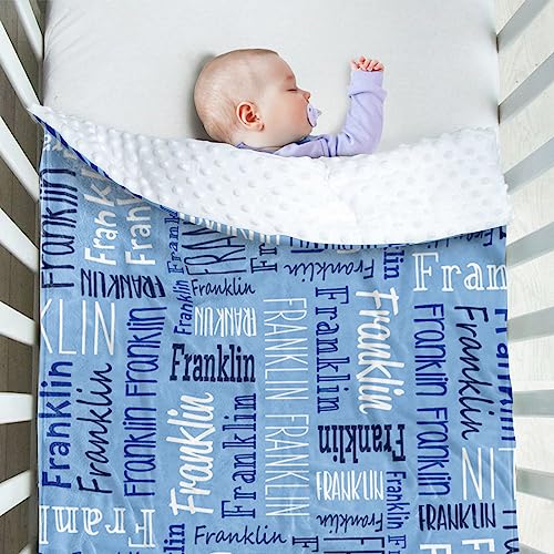Image of Custom Baby Blanket - Personalized Names Design - Soft Plush Blanket with Double Layer Dotted Backing for Boys Girls Color06(30x40 inches)