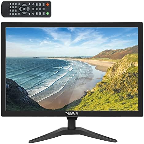 Thinlerain 20" PC Monitor 16:9 1600x900 Kitchen Monitor, LED Monitor Build in Speaker, 5Ms, 60 Hz, VESA Mountable, with VGA HDMI AV BNC USB, for FireStick, Computer, Laptop