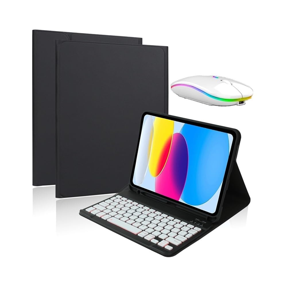 Funda con teclado retroiluminado y ratón para escribir cómodo en Samsung Tab A9 Plus 6