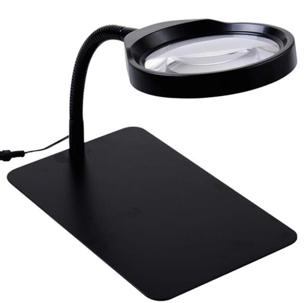 asdchZen Desktop Magnifier Lamp With Led Light Led Magnifying Lamp Folding Magnifying Glass Desktop Lamp 10X Magnification Adjustable Swivel Arm For Desk Workbench Task Craft Or