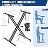 GLEAM Keyboard Stand ELectric Piano Stand - Heavy Duty Double X Style with Locking Straps, Fits 54-88 Key Electric Pianos, DJ mixers, Turntables, Synths and Midi Keyboards. Load Capacity 100LB #1