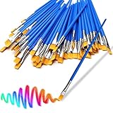 Paint Brushes Set 50 Pcs Kids Nylon Flat Hair Acrylic Small Oil Watercolor Artist Painting Kits Bulk