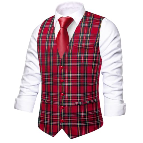 Image of Hi-Tie Men's Formal Solid Suit Vest Slim Fit Wedding Tuxedo Waistcoat