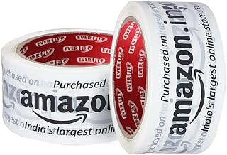 BOPP Packaging Amazon White Tape | Cello | 48mm / 2" Width | BOPP Industrial Packaging Tape for E-Commerce Box Packing, Office and Gift Wrapping & DIY | 65 Meter Pack of 12