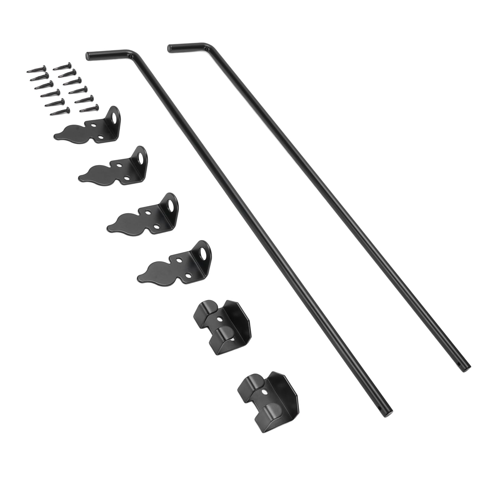 Fafeicy Kit de Barra de Caída de Puerta Puerta de Servicio Pesado Aleación de Pestillo a Tierra de Acero de 24 Pulgadas para Puertas Puertas Vences Universales Seguridad de Doble Puerta