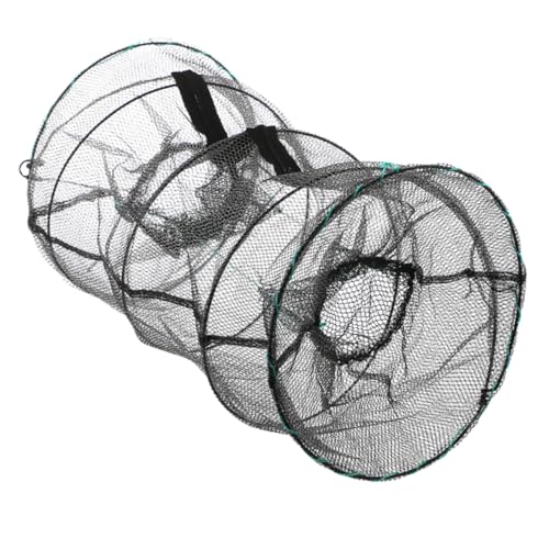Abaodam Collapsible Fishing Net Trap Durable Spring Cage for Crabs Crawfish Minnows Quick Setup Fishing Accessory Portable Folded Design for Efficient Catching