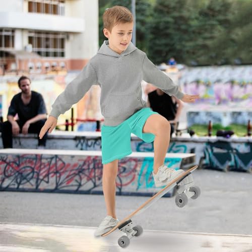 JUNZAN Boys Athletic Shorts with Pockets Kids Gym Short Pants Kids Basketball Shorts Teen Black4