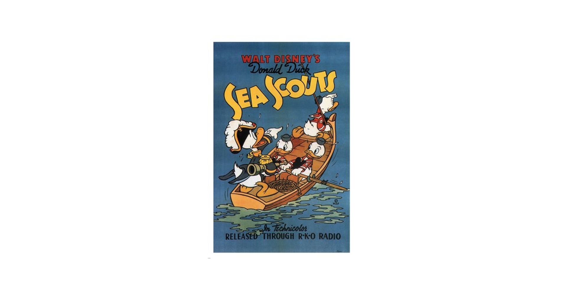 Walt Disney Donald Duck Sea scouts MOVIE POSTER 1939 24X36