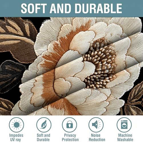 Rideau occultant 3D impression salon moderne isolant polyester 2pc